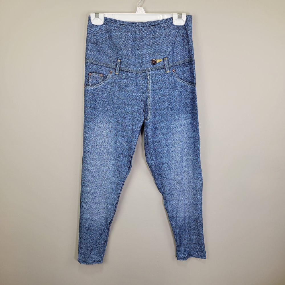 Dren Designs Faux Denim Medium Wash Ankle Leggings Tall and Curvy